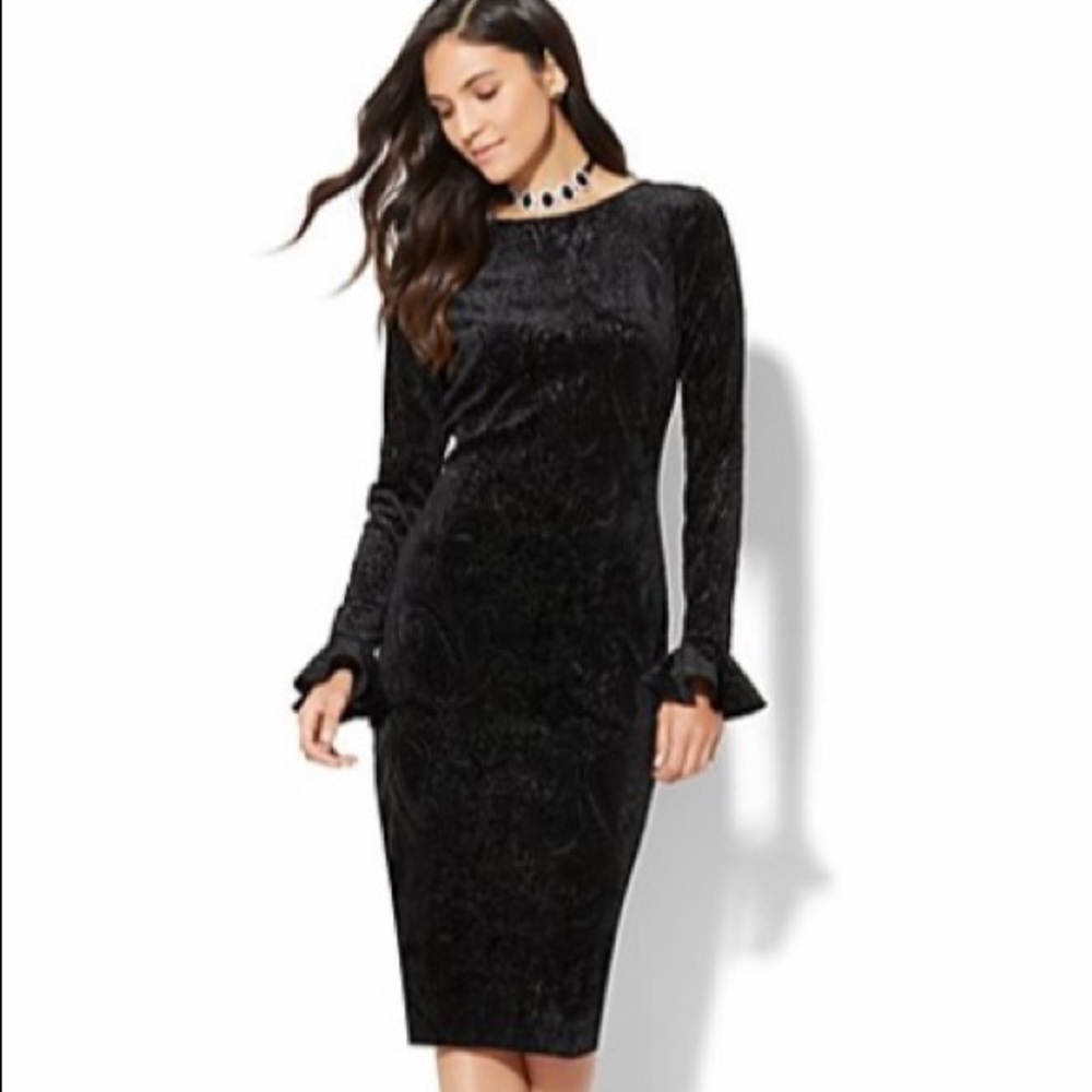 Textured Velvet Sheath Dress